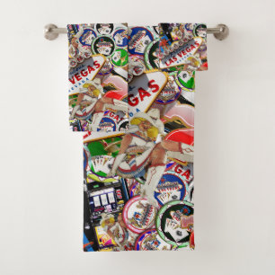 Gamblers Delight - Las Vegas Icons Collage Badhandtuch Set