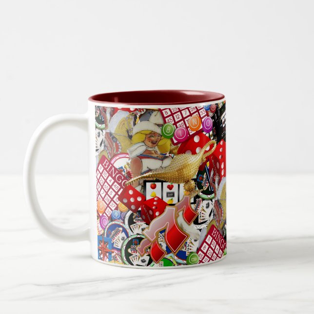 Gamblers Delight - Las Vegas Icons Zweifarbige Tasse (Links)
