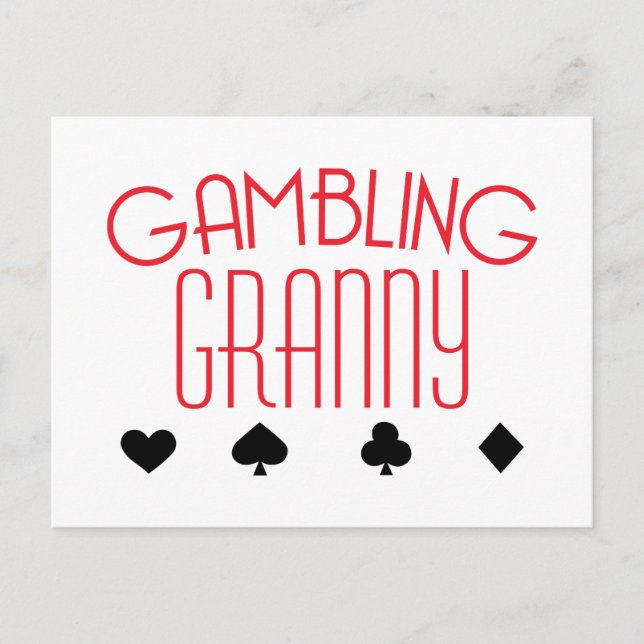Gambling Granny Postkarte (Vorderseite)