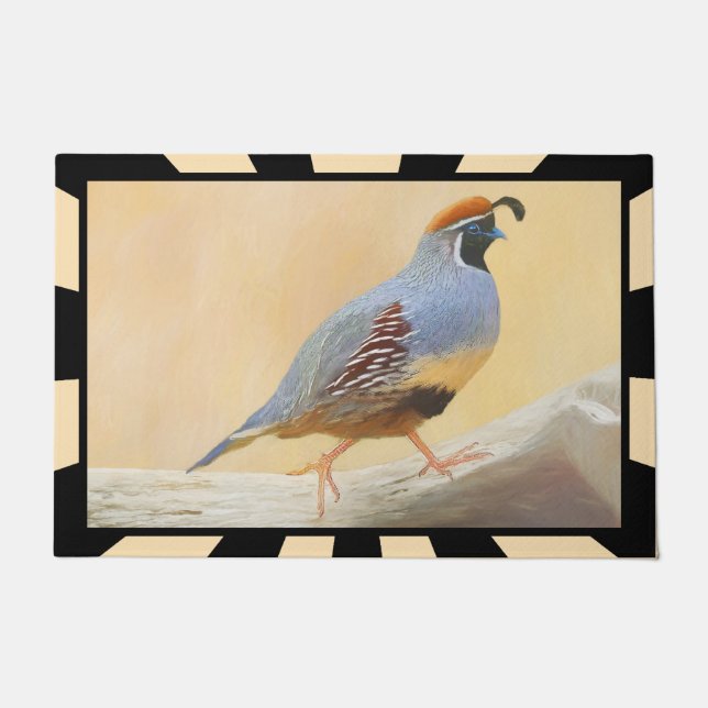 Gambrel's Quail Painting Original Bird Art Fußmatte (Vorderseite)