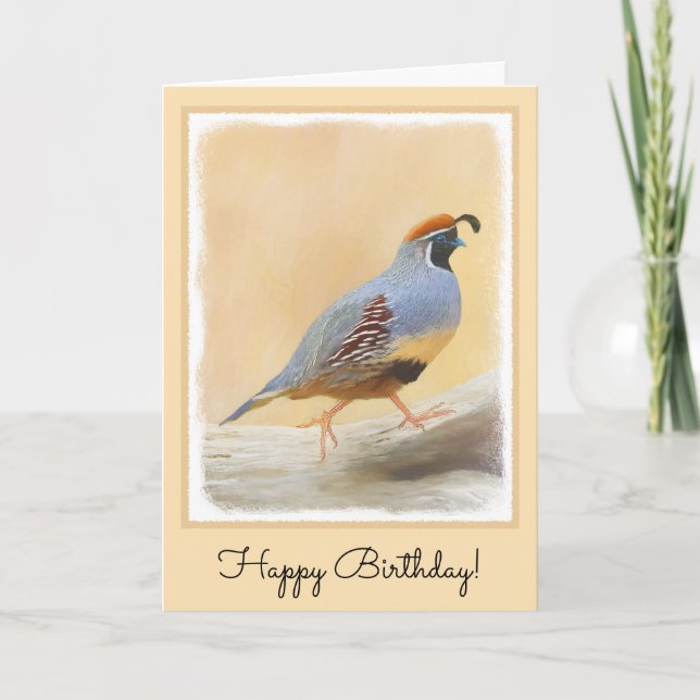 Gambrel's Quail Painting Original Bird Art Karte (Vorderseite)