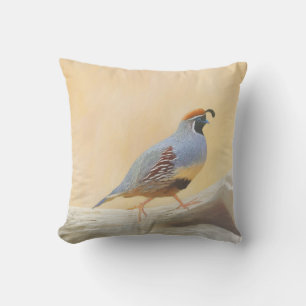 Gambrel's Quail Painting Original Bird Art Kissen
