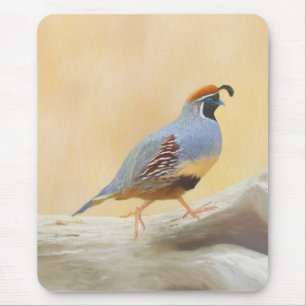 Gambrel's Quail Painting Original Bird Art Mousepad