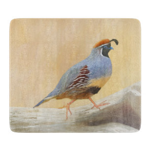 Gambrel's Quail Painting Original Bird Art Schneidebrett