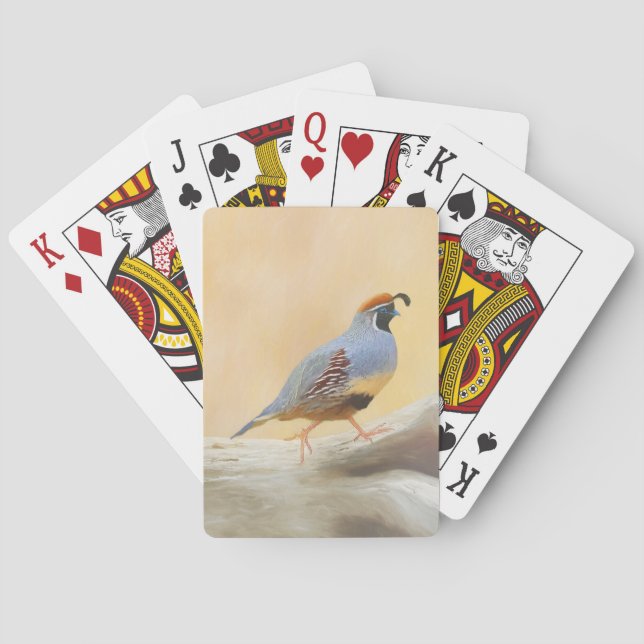 Gambrel's Quail Painting Original Bird Art Spielkarten (Rückseite)