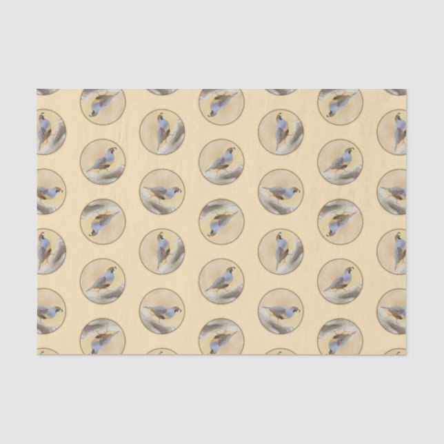 Gambrel's Quail Painting Original Wild Bird Art Seidenpapier (Vorderseite)