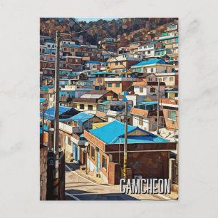 Gamcheon Kulturdorf Busan Reise Postkarte