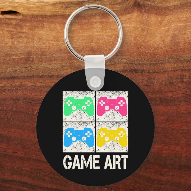 Game Art Vintag Gamepad Retro Controller Gamer Schlüsselanhänger (Vorderseite)