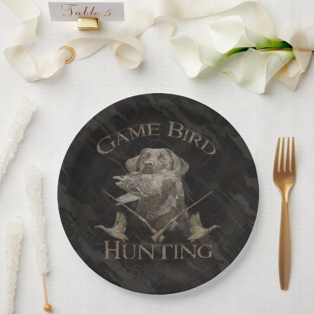 Game Bird hunting Pappteller (Hochzeit)