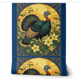 Game Bird Wild Turkey und Jasmine Blume Tapete