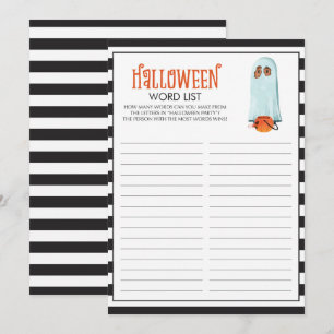 Game Cards aus der Wortliste zu Halloween