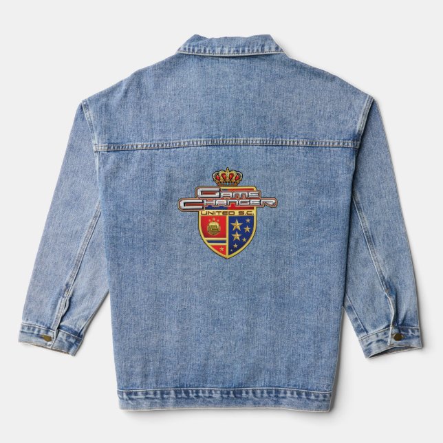 "Game Changer" Women's Blue Denim Jacket Jeansjacke (Rückseite)