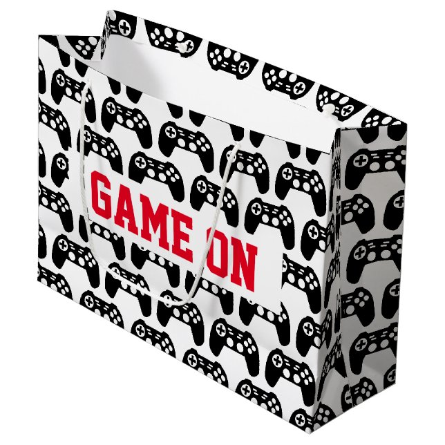 Game Controller-Geschenktasche für Spielbegeistert Große Geschenktüte (Vorderseite Schrägansicht)