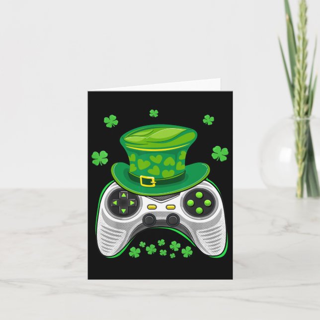 Game Controller Kleeblatt Gamer St Patricks Day Ga Karte (Vorderseite)