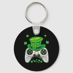 Game Controller Kleeblatt Gamer St Patricks Day Ga Schlüsselanhänger