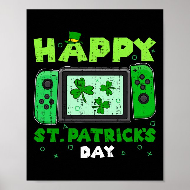 Game Controller Kleeblatt St Patricks Day Gamer Ga Poster (Vorne)