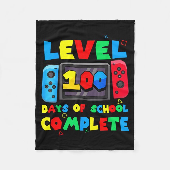 Game Controller Level 100 Days Of School Complete  Fleecedecke (Vorderseite)