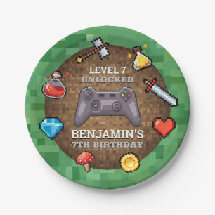 Game Controller Level Up Geburtstag Pappteller
