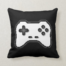Game Controller Schwarz-weiß 8-Bit Video Game Styl Kissen