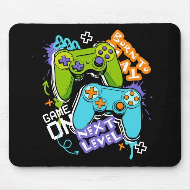 Game controllers Graffiti  Gaming Born To Play  Mousepad (Vorne)