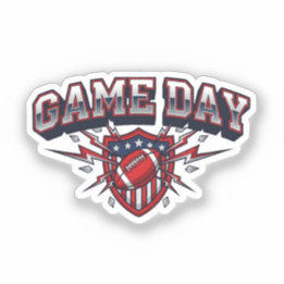 Game Day American Football Patriotischer Schild Sp Aufkleber
