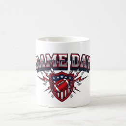 Game Day American Football Patriotischer Schild Sp Kaffeetasse