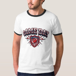 Game Day American Football Patriotischer Schild Sp T-Shirt