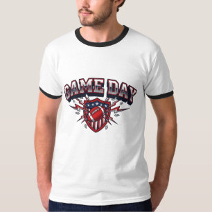Game Day American Football Patriotischer Schild Sp T-Shirt
