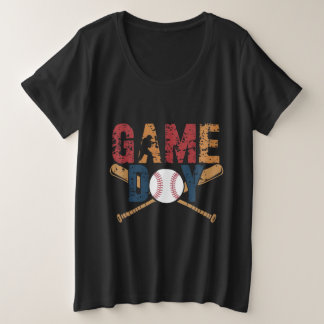 Game Day Baseball Graphic Große Größe T-Shirt