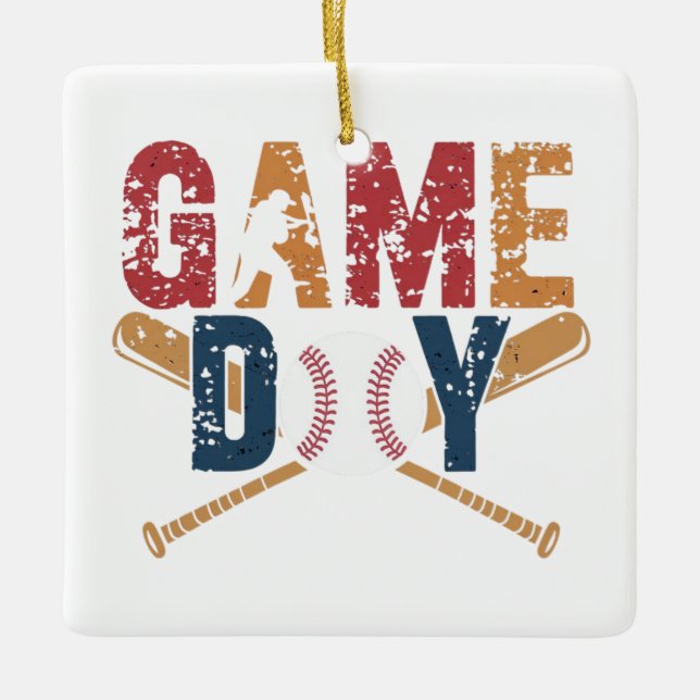 Game Day Baseball Graphic Keramikornament (Vorderseite)