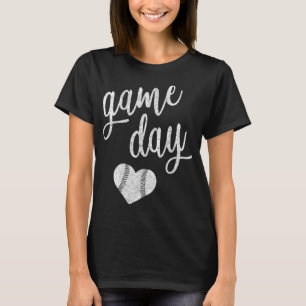 Game Day Baseball Softball Mama Herzgeschenk T-Shirt