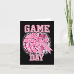 Game Day Bruastkrebs Bewusstsein Pink Volleyball Karte