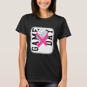 Game Day Bruastkrebs Bewusstsein Pink Volleyball T-Shirt