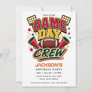 "Game Day Crew" Fußball-Geburtstag Einladung
