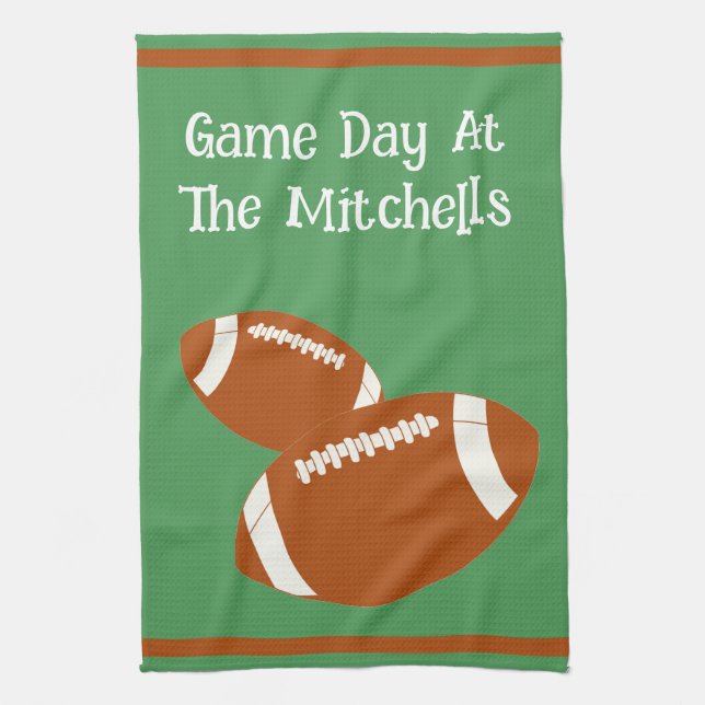 Game Day Football PERSONALISIEREN Geschirrtuch (Vertikal)