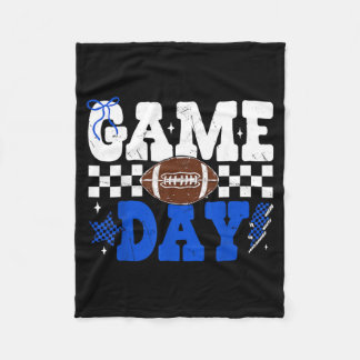 Game Day Football Royal Blue Coquette Bow Mannscha Fleecedecke