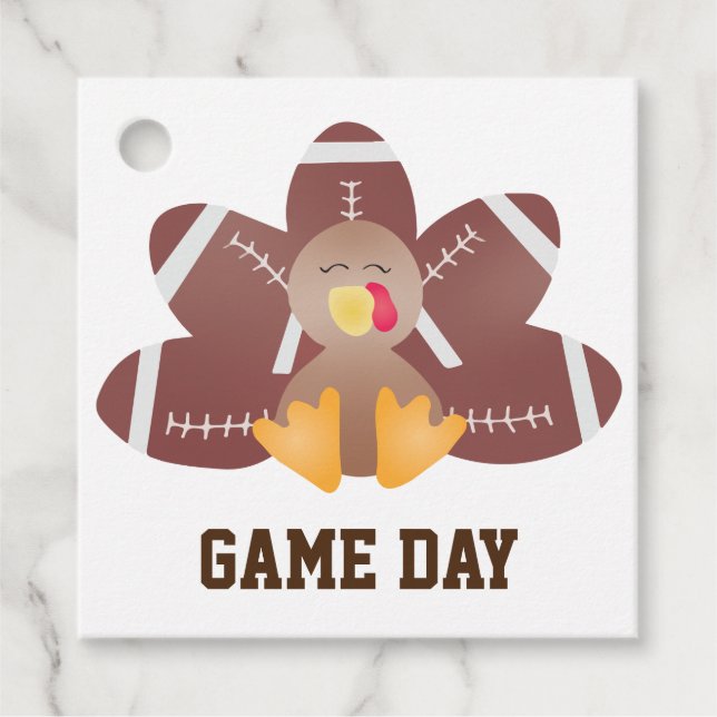 Game Day Football Türkei Feathers Brown Geschenkanhänger (Vorderseite)