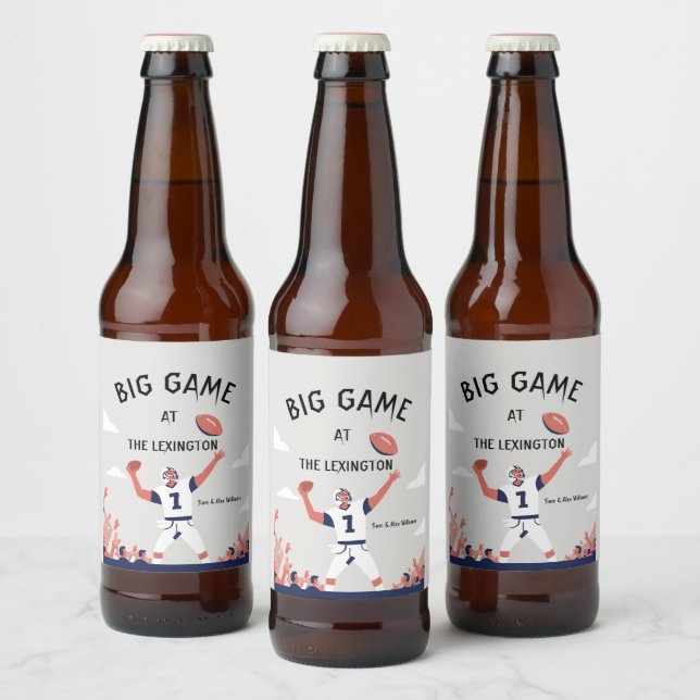 "Game Day Glory: Super Bowl Bash 2025" Bierflaschenetikett (Flaschen)