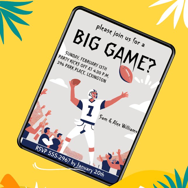 "Game Day Glory: Super Bowl Bash 2025" Einladung (Von Creator hochgeladen)