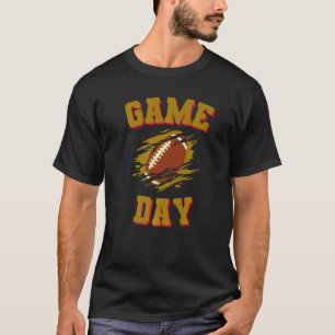 Game Day Kick Off Football Lila und Old Yellow T T-Shirt