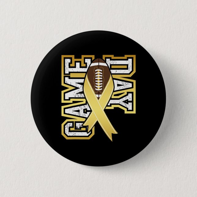 Game Day - Kinderkrebs-Aufklärungs-Football-Rib Button (Vorderseite)