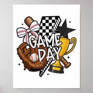 Game Day Mama Bysebyll Mama Girl Kid Poster
