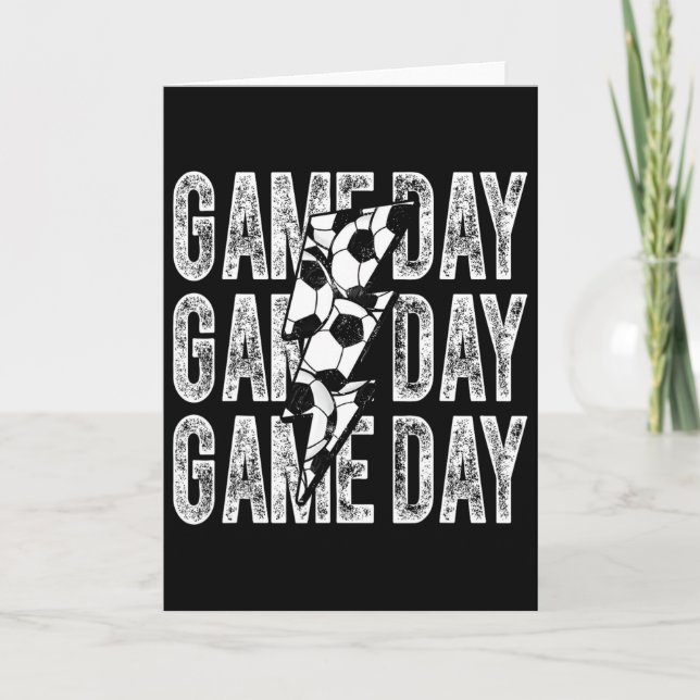 Game Day Soccer Lightning Bolt Soccer Mom Dad Boy  Karte (Vorderseite)