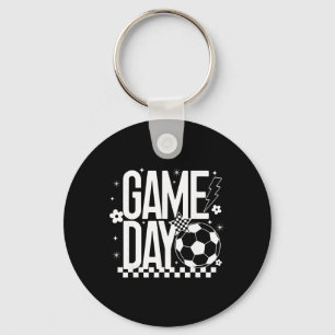 Game Day Soccer Saison Mutter Retro Kariert Lightn Schlüsselanhänger