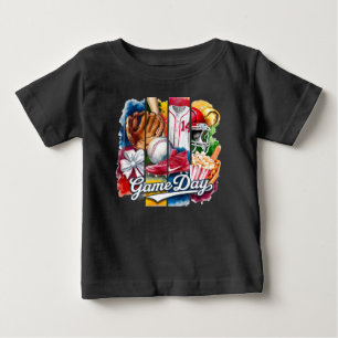 Game Day Sports Wasserfarben-Collage Baby T-shirt