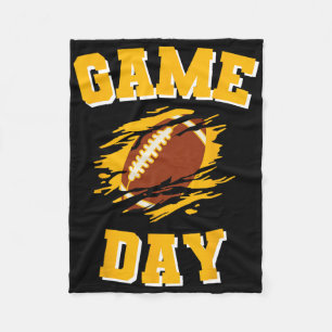 Game Day startet schwarze und gelbe Fußballmannsch Fleecedecke