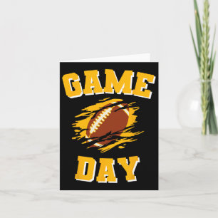 Game Day startet schwarze und gelbe Fußballmannsch Karte