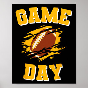 Game Day startet schwarze und gelbe Fußballmannsch Poster