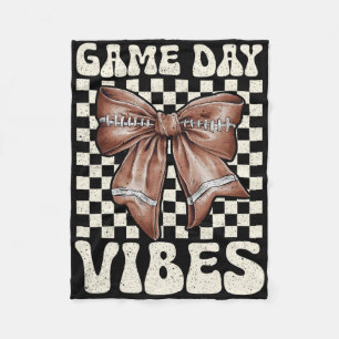 Game Day Vibes Groovy Coquette Bow Football Frauen Fleecedecke