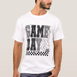 Game Day Volleyball Checked T-Shirt